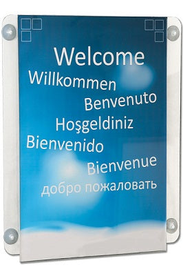 Klika – Acryl-U-Halter A3 vertikale Saugnäpfe