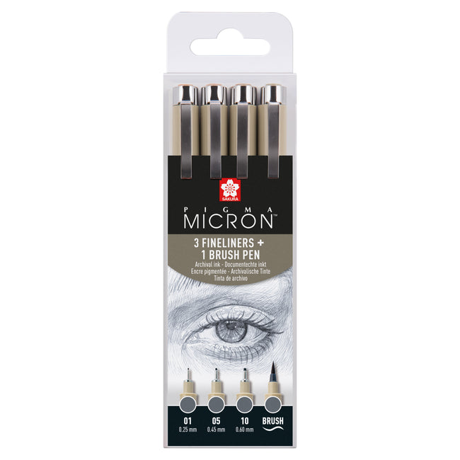 Sakura - Fineliner Pigma Micron grigio freddo set 4 misure