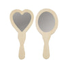 CreoTime - Hand Mirror Crea Com Hart en ovale 23-24cm Bois | Définir un 2 pièces