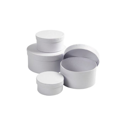 Doos Creativ Comp rond 4st Ø 8, 10, 12, 14cm, hoogte 4, 5, 6, 7cm wit