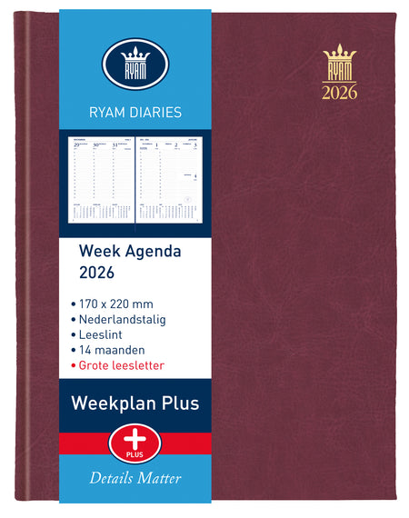 Ryam - Agenda 2026 weekly plan large letter 7d/2p ass