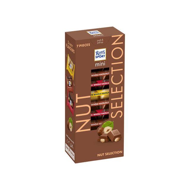 Ritter Sport - Mini Tour de sélection de noix 7x16.67gr | Blister un 116 grammes