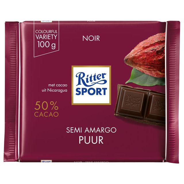 Ritter Sport - Puur Tablet 100gr | Ein 12 Blaster x 100 Gramm