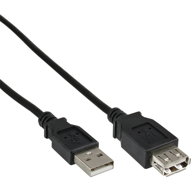 En ligne - Extension en ligne du câble USB -a 2,0 m / f 1,8 m noir | 1 pièce