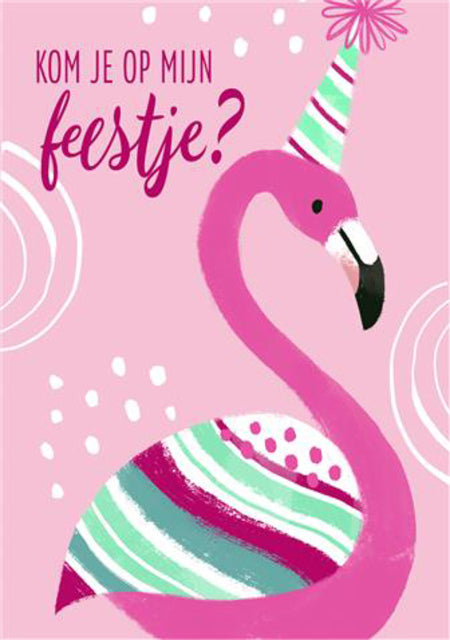 Hallmark - Invitation Flamingo 14x9cm