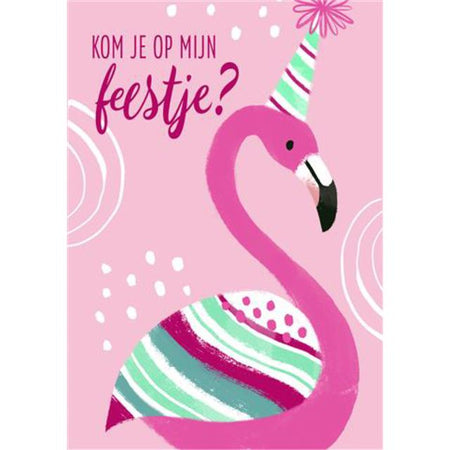 Hallmark - Invitation Flamant Rose 14x9cm