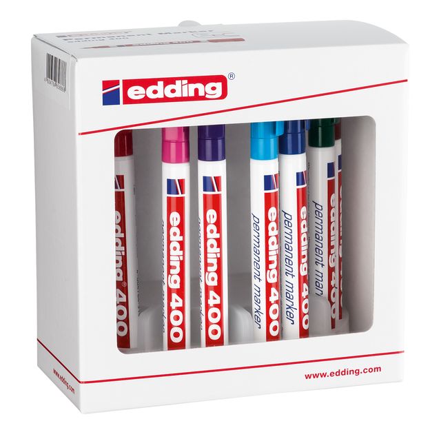 Edding - Felt-tip pen 400 round 1mm with holder assorted set of 10 pieces