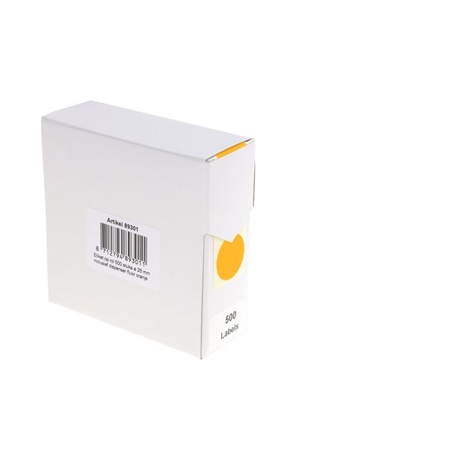 Rillprint - Label 25mm 500 pcs on roll fluorescent orange