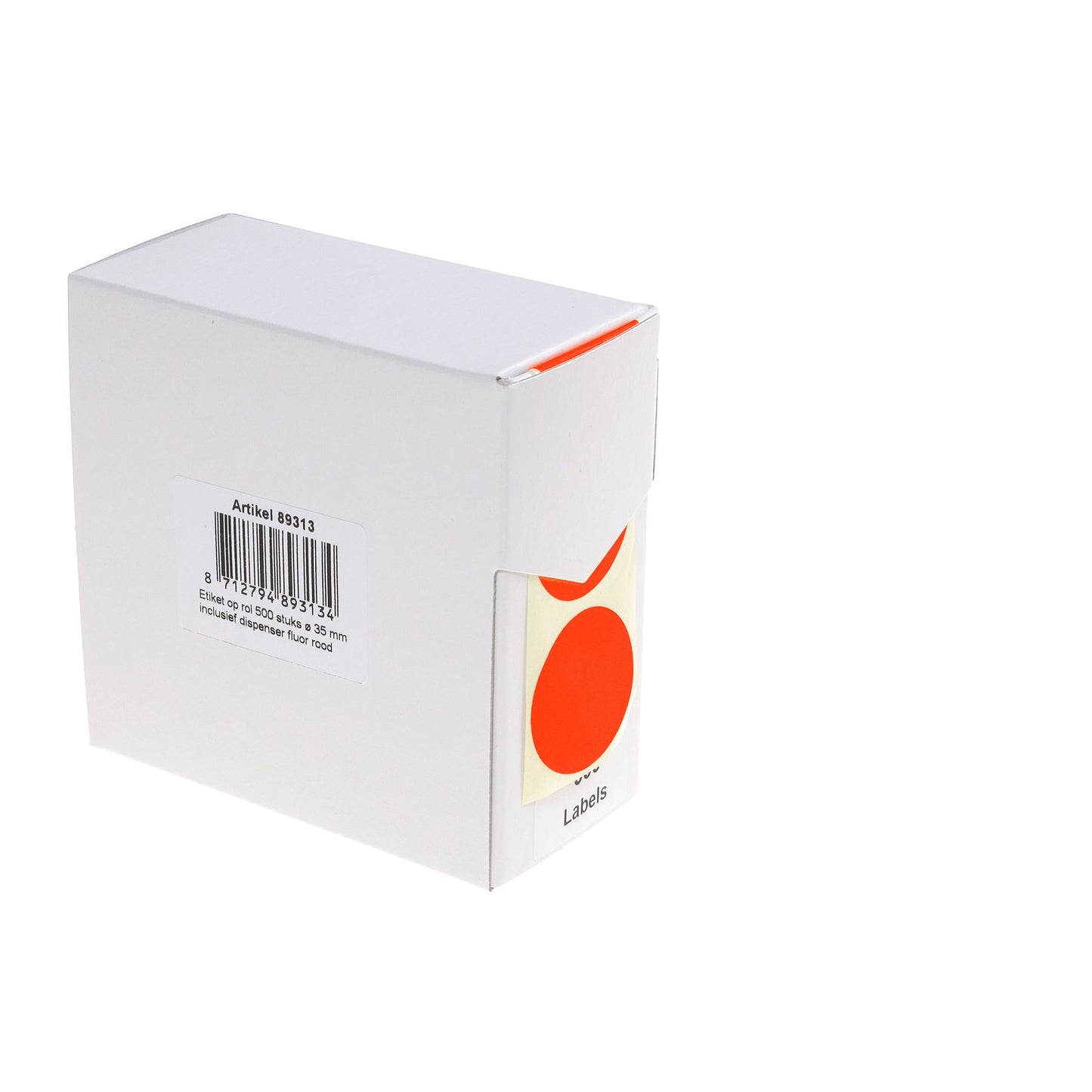 Rillprint - Etiqueta 35mm 500uds en rollo rojo fluorescente