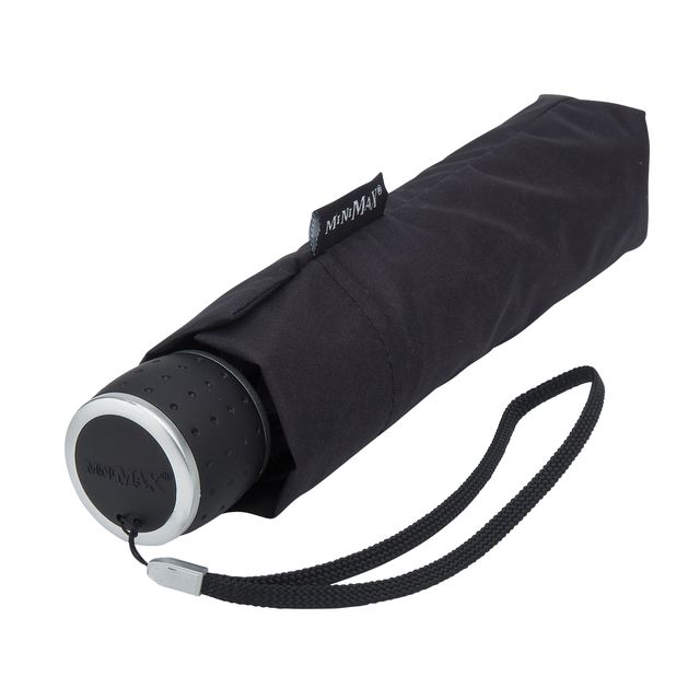 Büro - Regenschirm miniMAX® faltbar mit Handöffnung, winddicht, Durchmesser 100 cm, schwarz