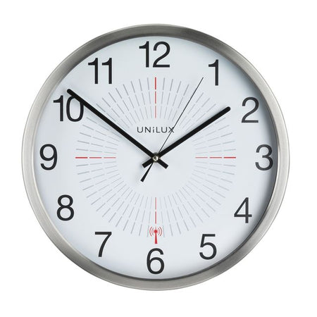 UNILUX - Reloj de pared exterior radiocontrolado gris | 5 piezas
