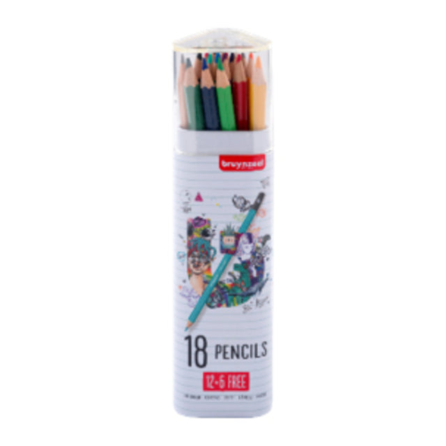 Bruynzeel - crayon coloré Bruynzeel 18 pièces de base | Réglez une pièce de 18 ans | 12 pièces