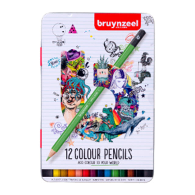 Bruynzeel - crayon coloré bruynzéel blanc can 12 st | Réglez un 12 morceau | 6 morceaux