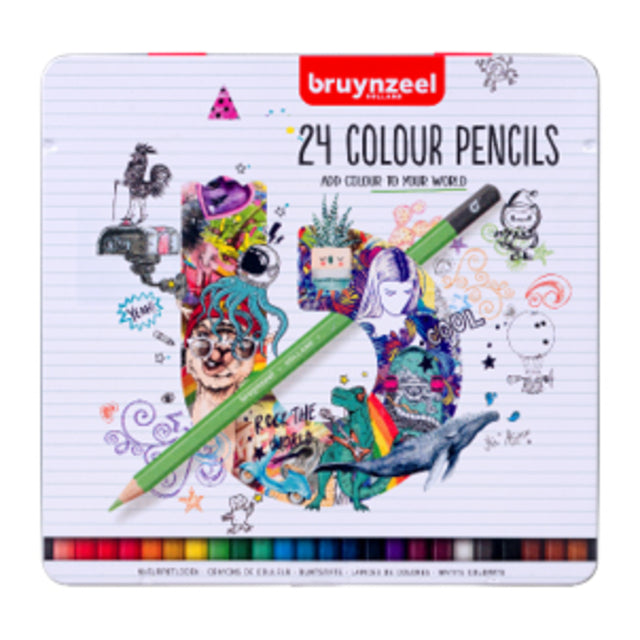 Bruynzeel - crayon coloré bruynzéel blanc can 24e | Réglez une pièce 24 | 6 morceaux