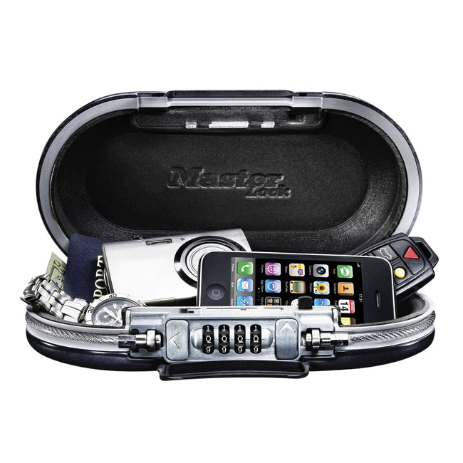 Master Lock - Portable safe MasterLock Safe space with combination lock and cable dark gray