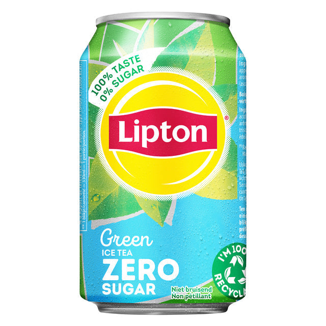 Lipton - Ice Tea Green Zero, Blik of 33 Cl, Pak of 24 Pieces