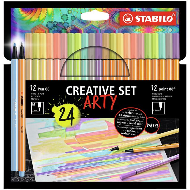 Stabilo - Creative set 8868/24 Estuche Arty surtido de 24 piezas