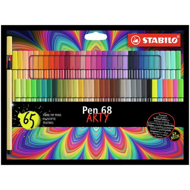 Stabilo - Rotulador Pen 68 Arty mediano surtido set de 65 piezas