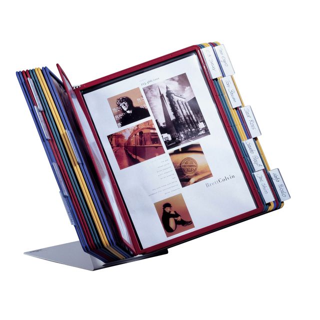 Durevole: supporto da scrivania Vario con 20 tasche in metallo A4