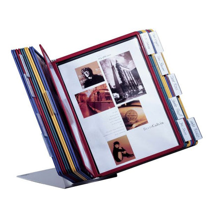 Durevole: supporto da scrivania Vario con 20 tasche in metallo A4