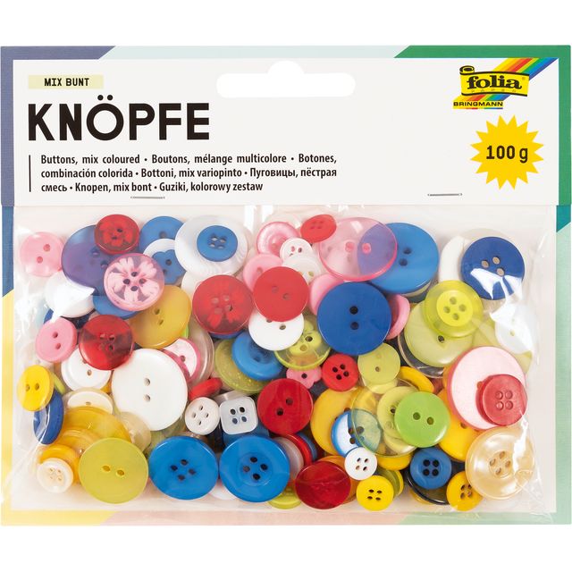 Folia Paper - Buttons Folia 100 grams assorted | 4 pieces