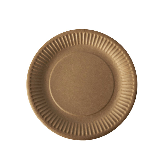Papstar - Plate 190mm cardboard brown 50 pieces