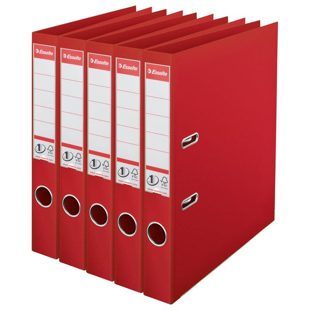 Esselte - No 1 Power Ordner pp 50 mm 5 pièces rouges | Prendre 5 pièces