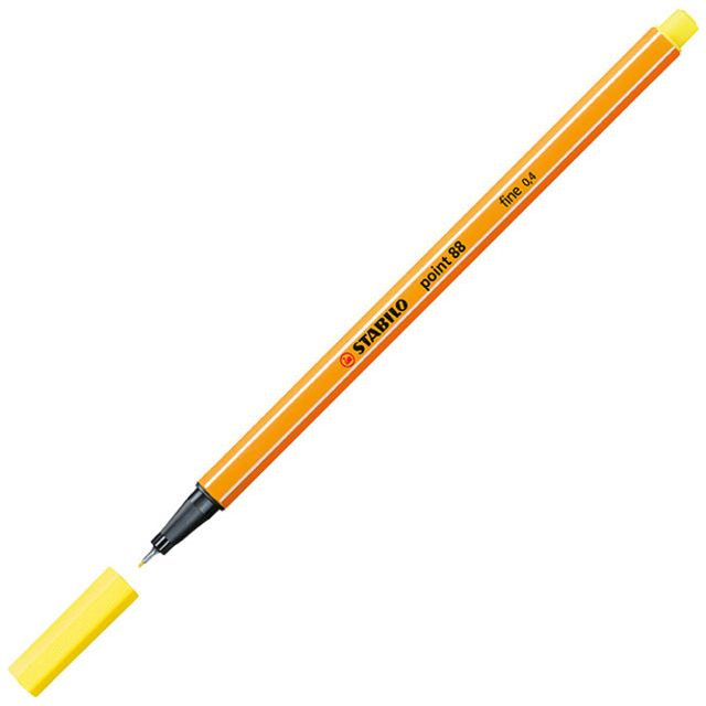 Stabilo - Fineliner Point 88/24 F Lemon jaune | 10 pièces