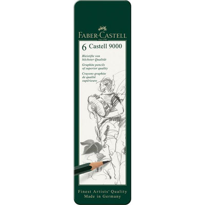 Faber Castell - Lápiz Faber-Castell 9000 6 durezas en estaño | 10 piezas