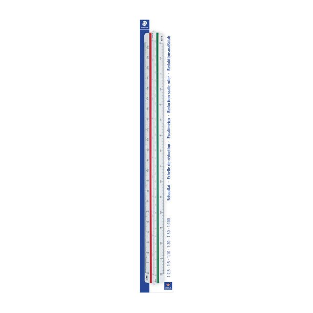 Staedtler - Scale Line Line 300 mm Verd Din Construction | Blister une pièce 1 | 6 morceaux