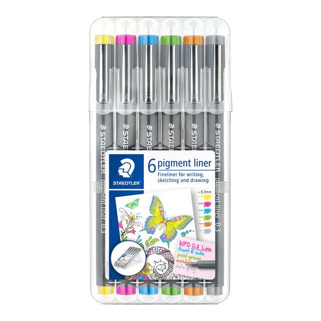 Staedtler - Fineliner Pigment 308 0,3 mm 6 St Arsch | Endui ein 6 Stück