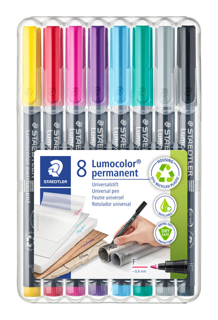 Staedtler -  Viltstift ohp lumo f 318 perm 8 st ass | 10 stuks