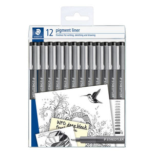 Staedtler - Fineliner Pigment 308 black set of 12 widths