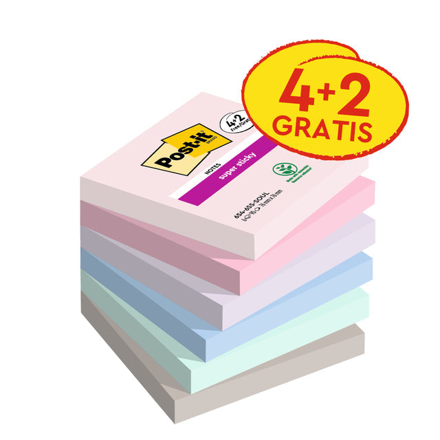 Post-it-Memolok 3M Post-it 654-6SS-Soul 76x76mm Soul | Prendre un 6 morceau