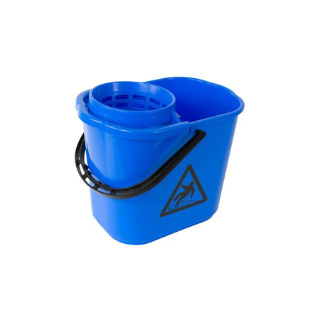 Cleaninq - Seau à vadrouille espagnole avec panier 12L bleu