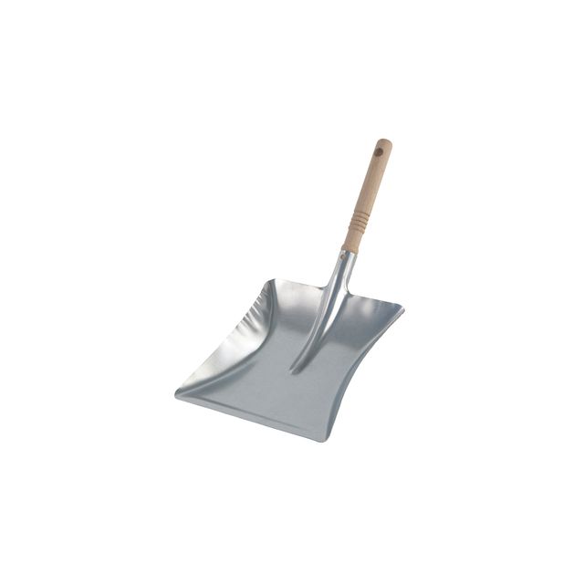 Cleaninq - Dustpan galvanized wooden handle 23x21 cm