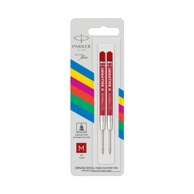 Parker - Ballpin Remplissant Parker Economic M Rood | Blister un 2 pièces