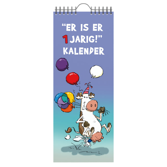 Ritstier - Verjaardagskalender lannoo  130x325 blauw