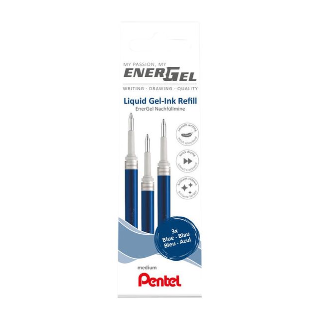 Pentel - Gelschrijvervulling LR7 Energel 0.4mm blauw set à 3 stuks