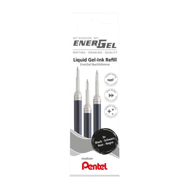 Pentel - Gelschrijvervulling LR7 Energel 0.4mm zwart set à 3 stuks