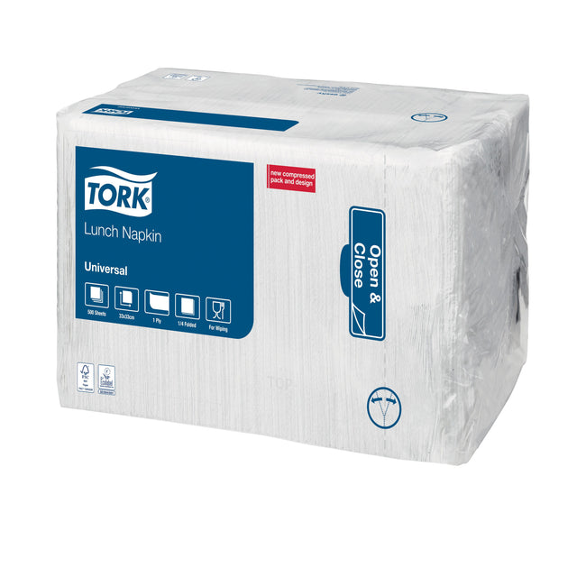 Tork - Tovagliolo pranzo Universale 1/4 piega 1 strato 325x325mm 500 fogli bianco 509300
