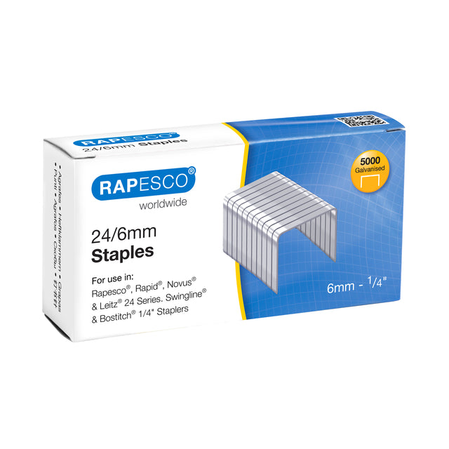 Rapesco -  Nieten 24 6mm 5000st zilver | 20 stuks
