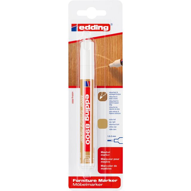 Edding -  Viltstift  8900 meubel rond 1.5-2mm eikenht | 5 stuks