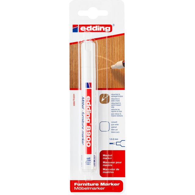 Edding - Felt -Tip Edding 8900 meubles autour de 1,5-2 mm de blanc pur | Blister un 1 morceau