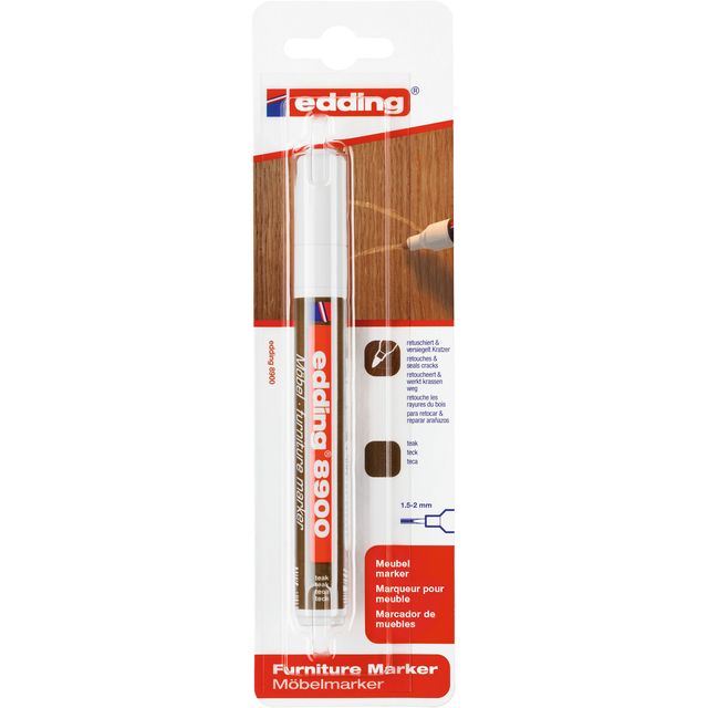 Edding -  Viltstift  8900 meubel rond 1.5-2mm teak
