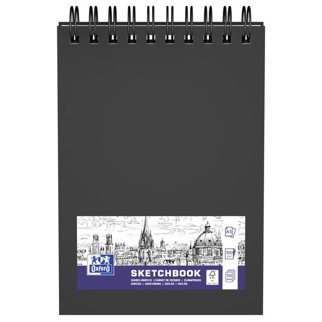 Oxford - Carnet de croquis A5 50 feuilles spirale 100 grammes