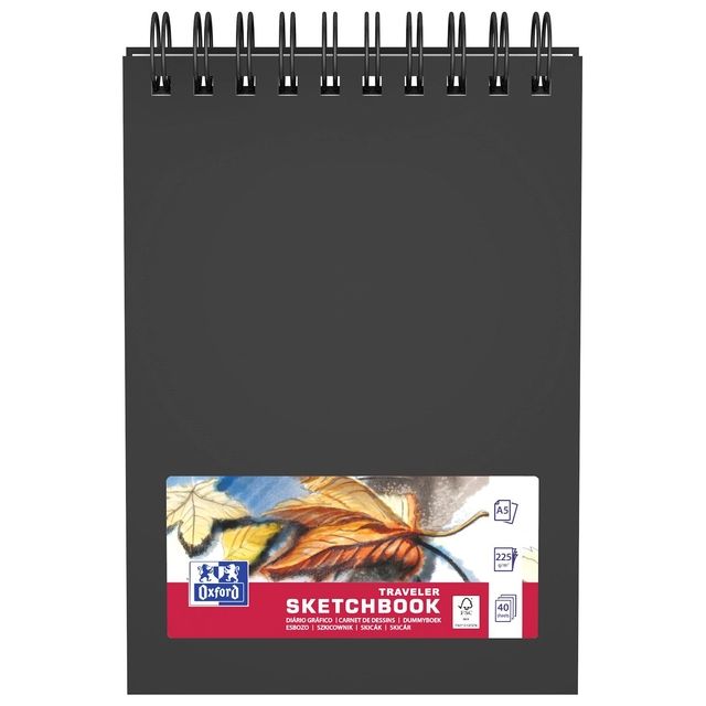 Oxford - Sketchbook Mix Media A5 40 hojas 225 gramos espiral | 5 piezas
