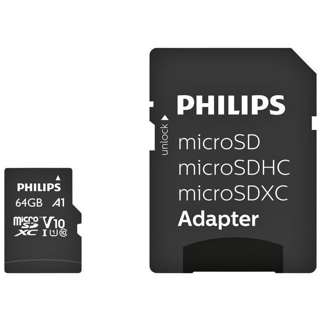 Philips - Carte mémoire Philips Micro SDXC 64 Go | Blister une pièce 1 | 10 morceaux