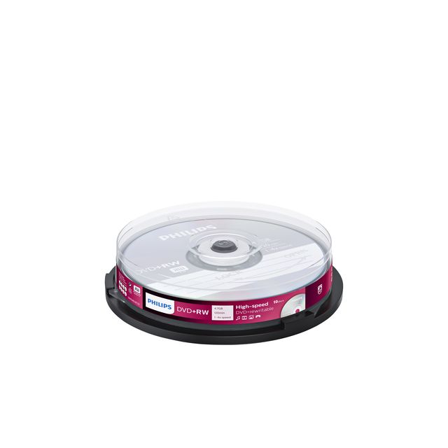 Philips - DVD+RW 4.7GB 4x SP 10 piezas