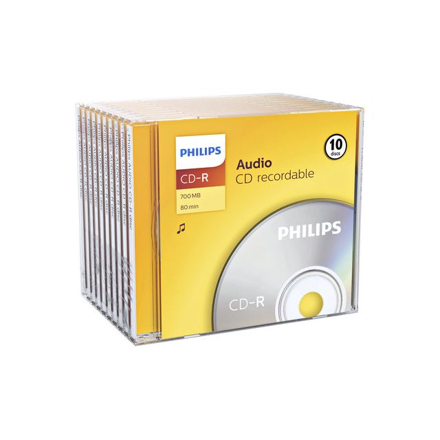 Philips - CD -R Philips 80min Audio JC (10) | Spindel A 1 Seal x 10 Piece